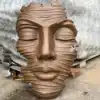 Art Deco Face Sculpture – Modern Abstract Wall Art for Luxury Interiors & Outdoor Spaces