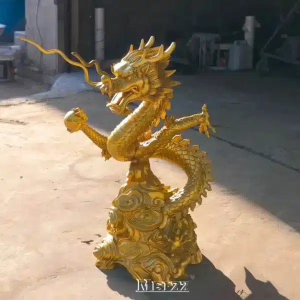 brass chinese dragon statue