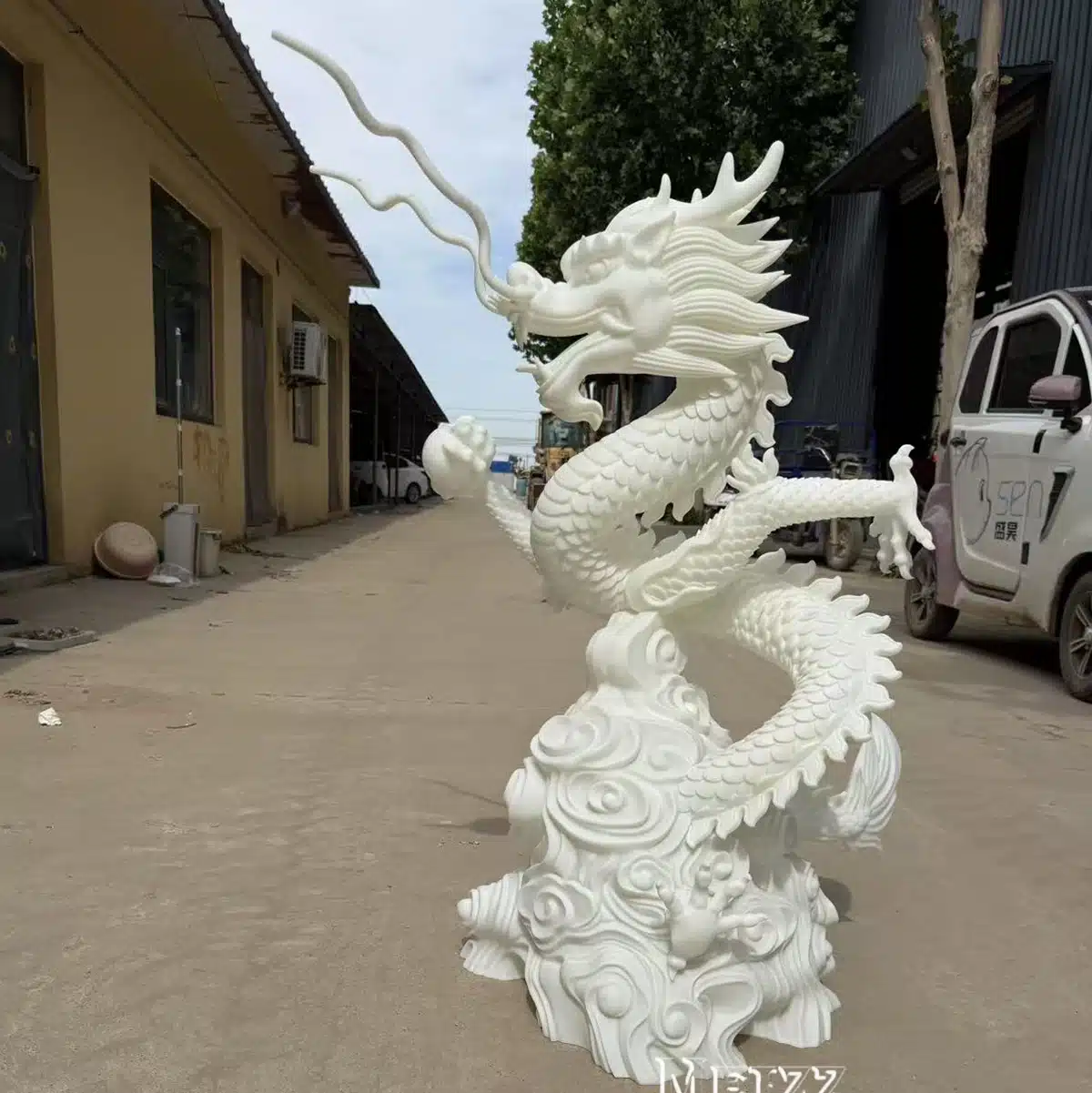 brass chinese dragon statue