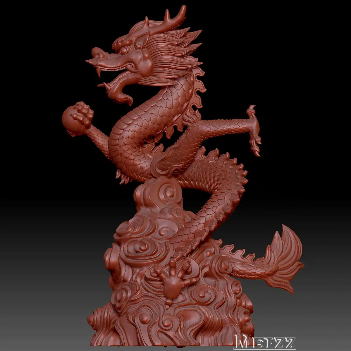 brass chinese dragon statue