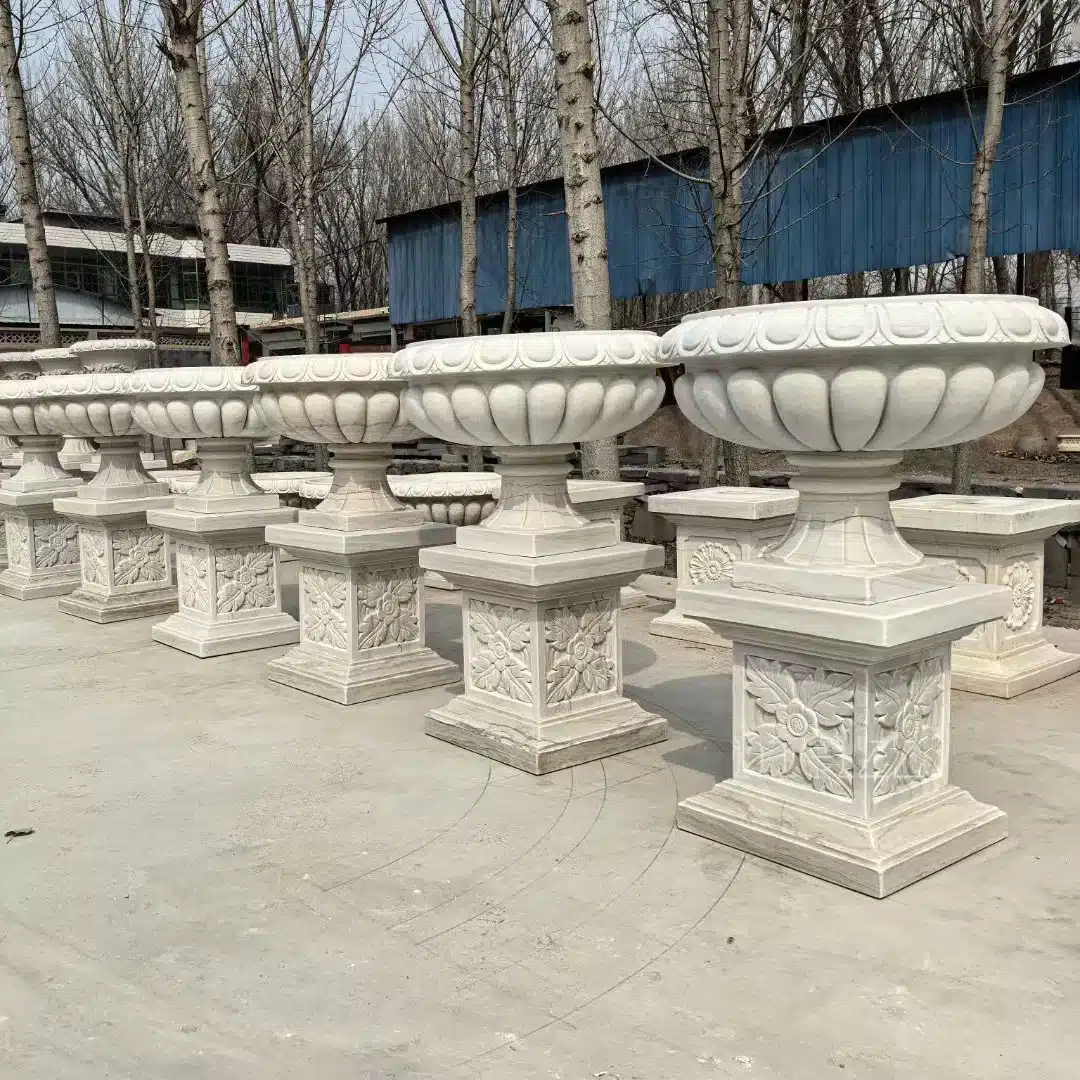 marble garden pots (2) Marble Garden Pots