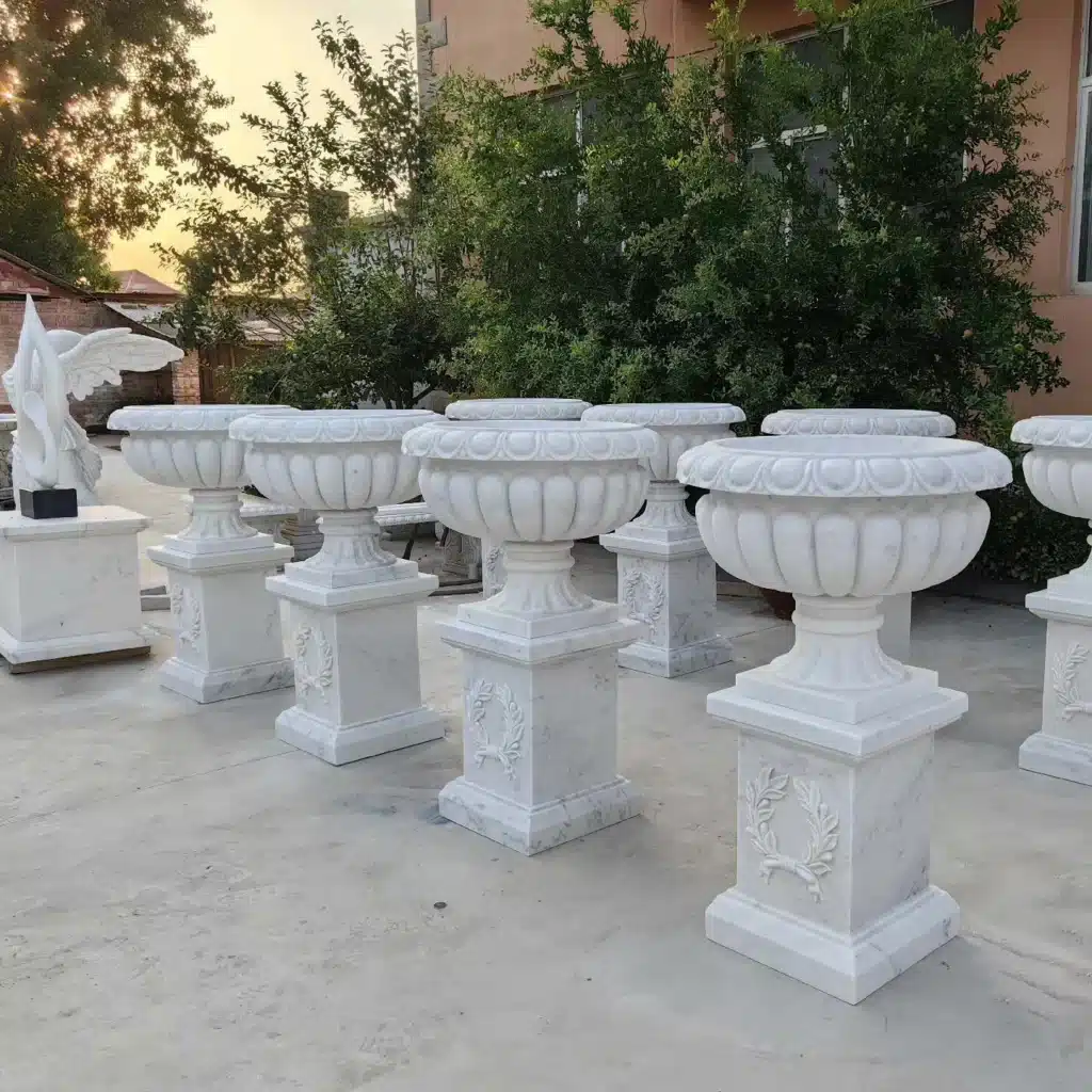 marble garden planter