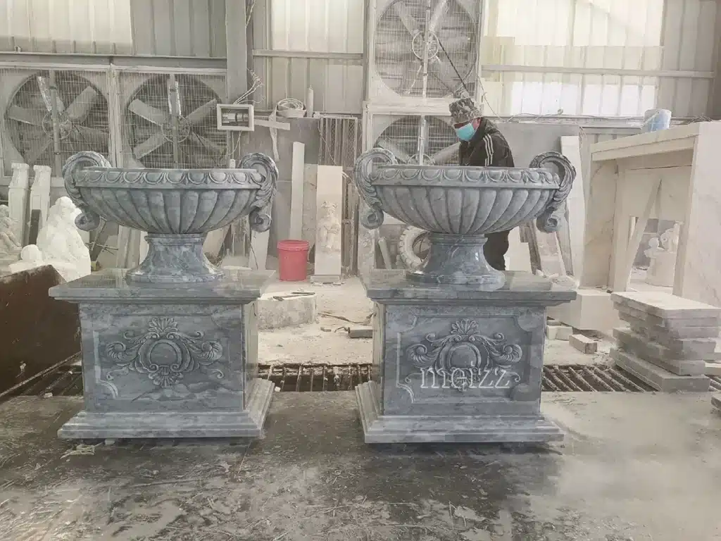marble garden planter