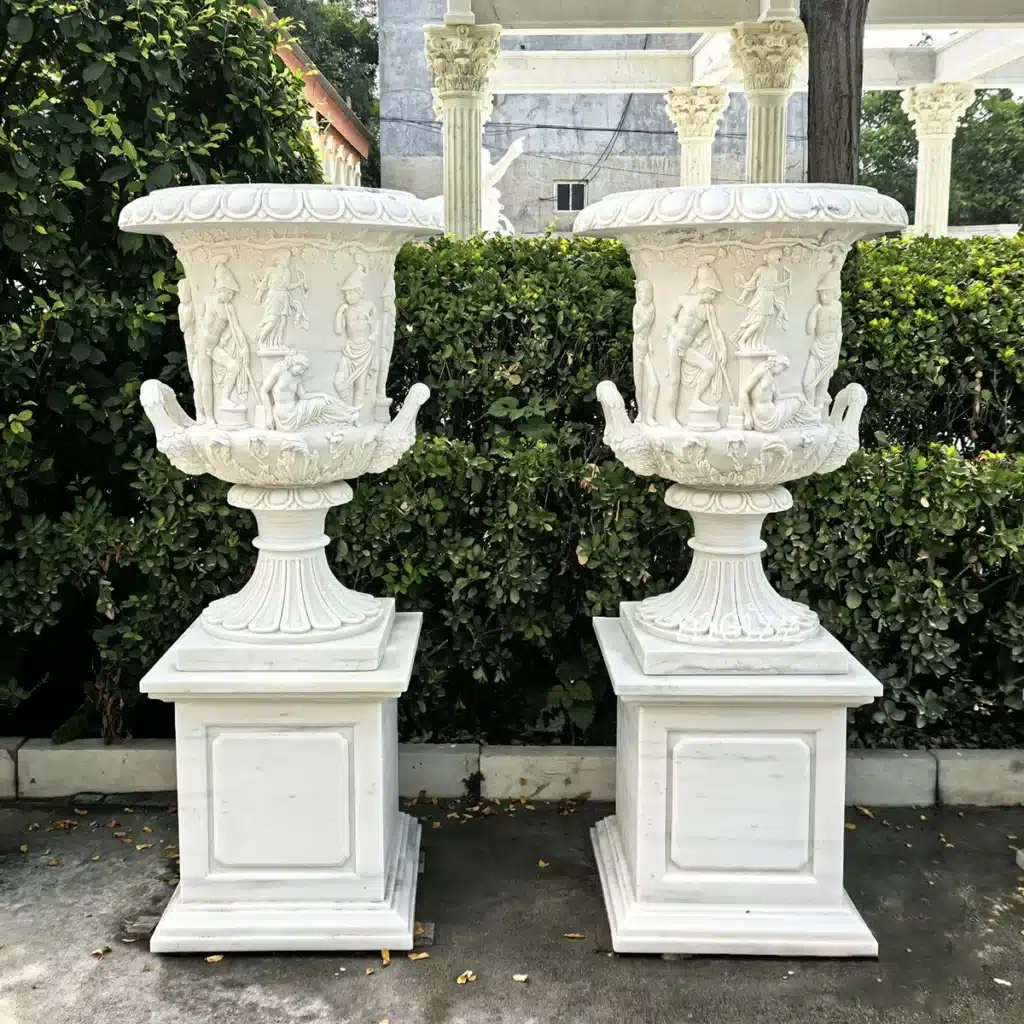 marble garden planter
