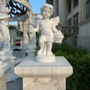 stone cherub garden statue
