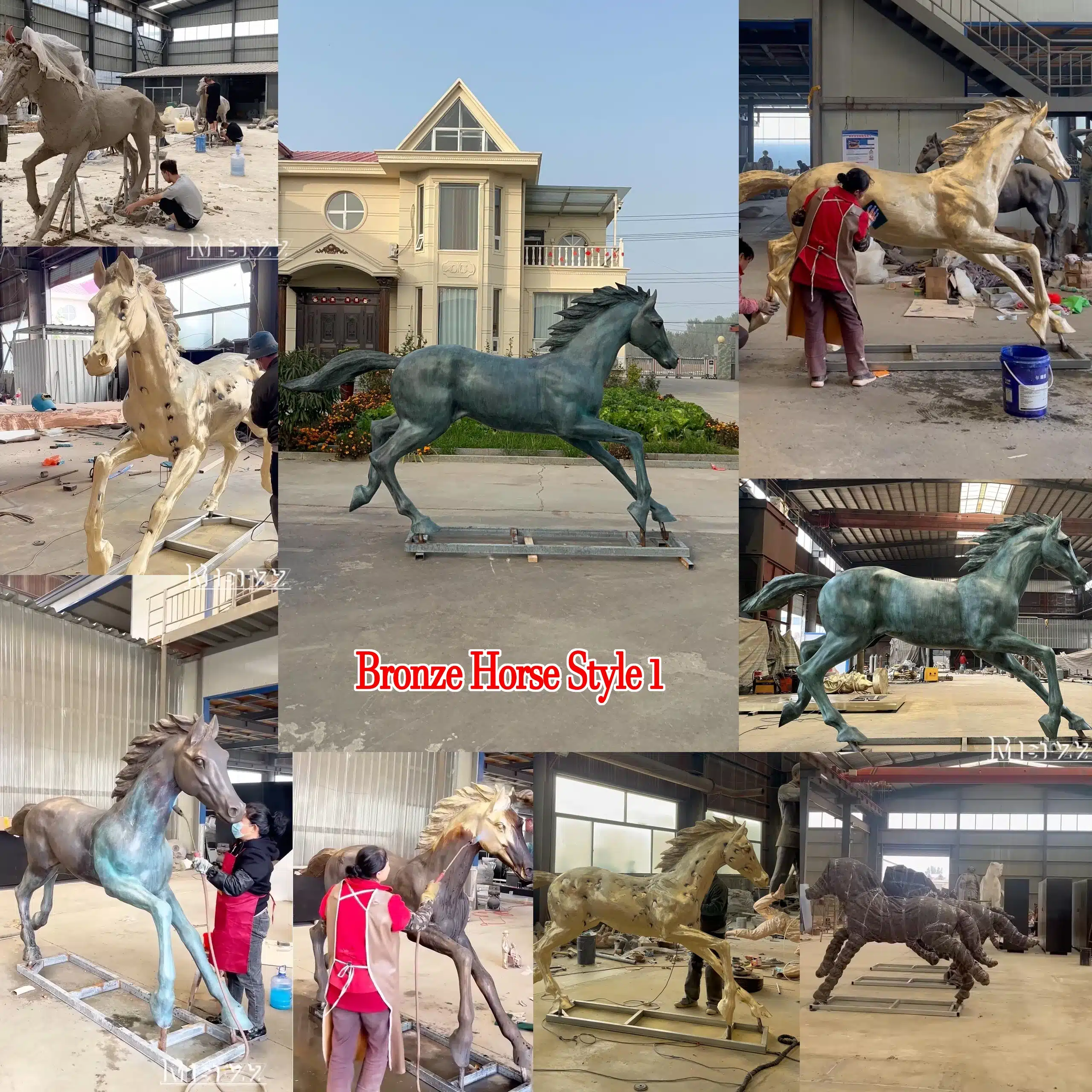 Life-Size Bronze Running Horse Statues