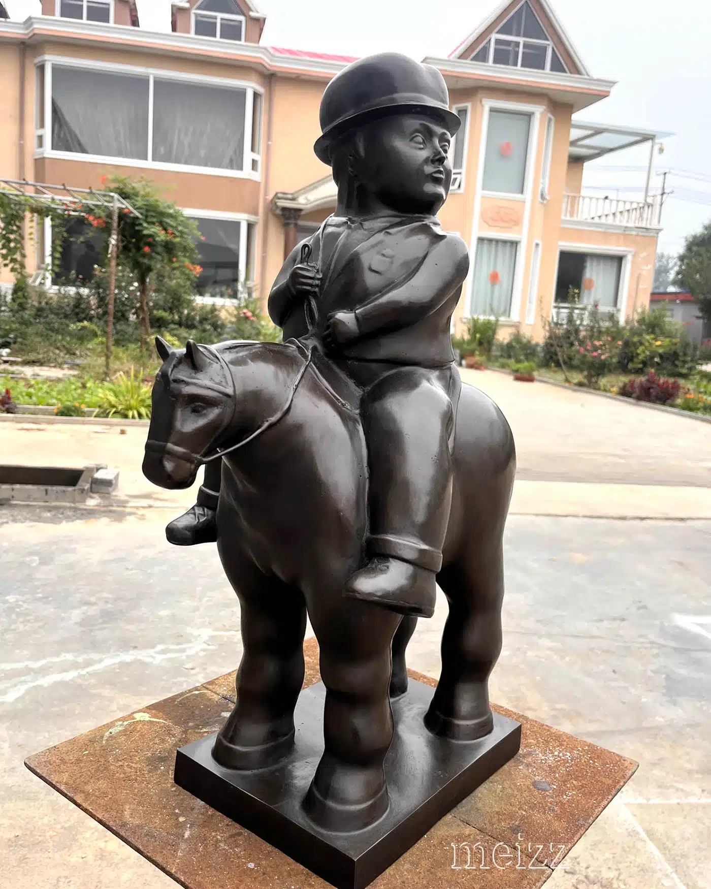 60cm Bronze Fernando Botero Man on Horse Sculpture (1) Fernando Botero Man on Horse