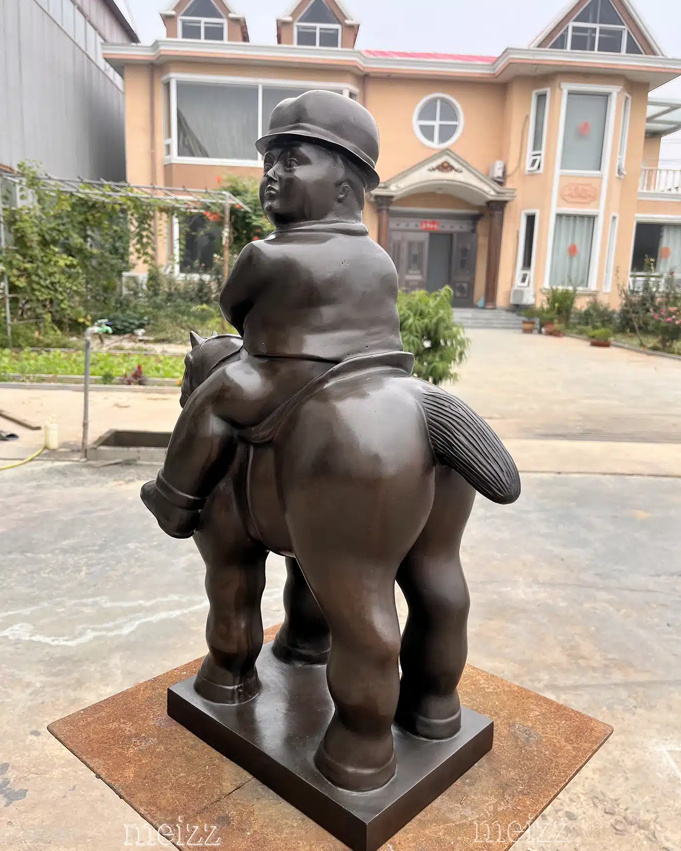 60cm Bronze Fernando Botero Man on Horse Sculpture (4) Fernando Botero Man on Horse