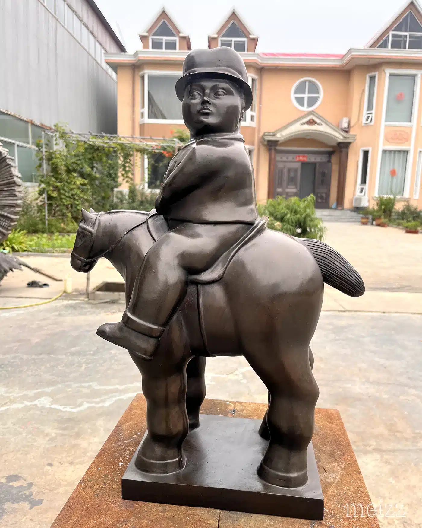 60cm Bronze Fernando Botero Man on Horse Sculpture (6) Fernando Botero Man on Horse