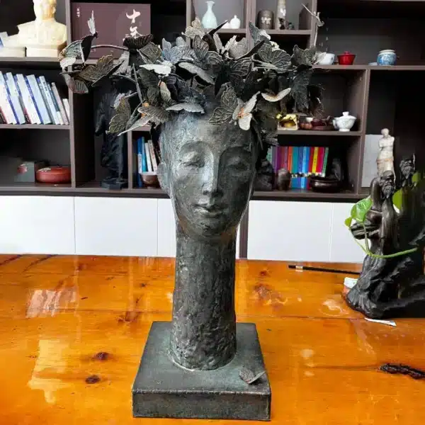 Bronze Butterfly Head Sculpture