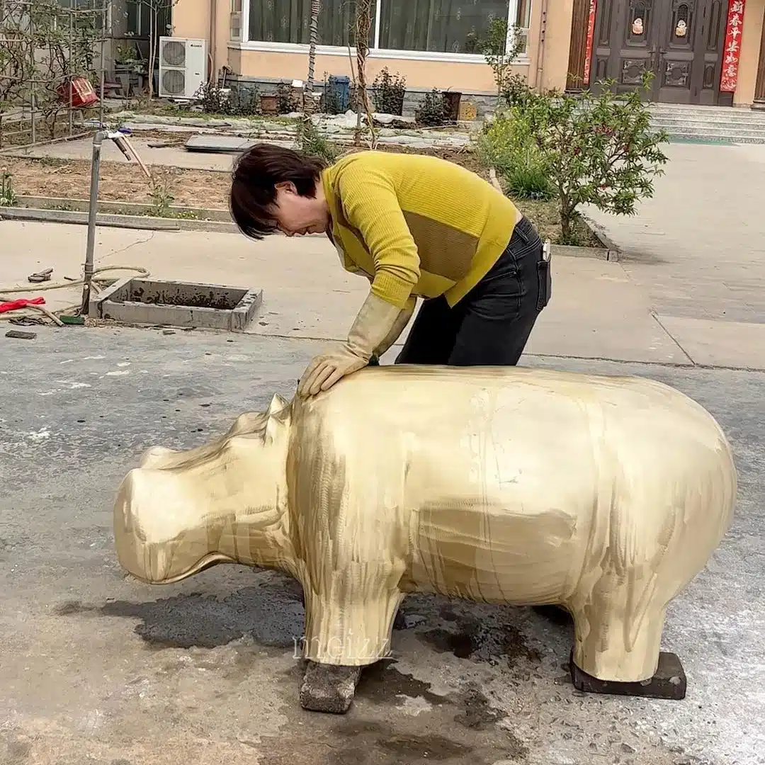 Bronze Hippo Sculpture