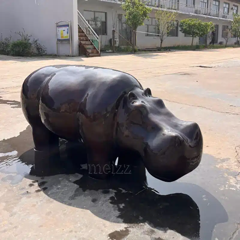 Bronze Hippo Sculpture