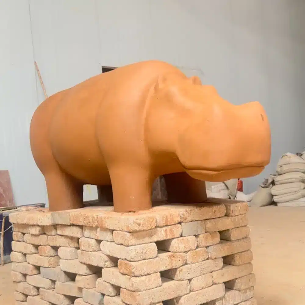 Bronze Hippo Sculpture
