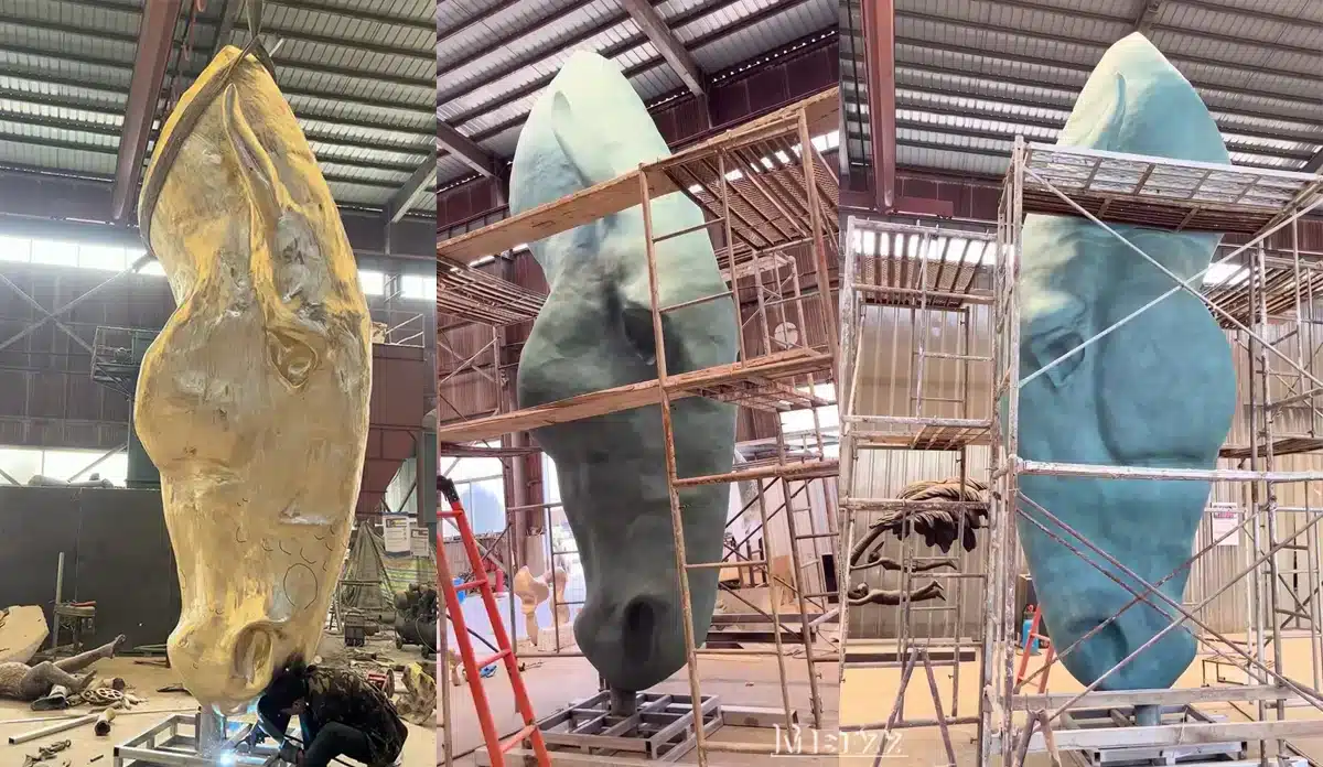 Horse Head Bronze Sculpture