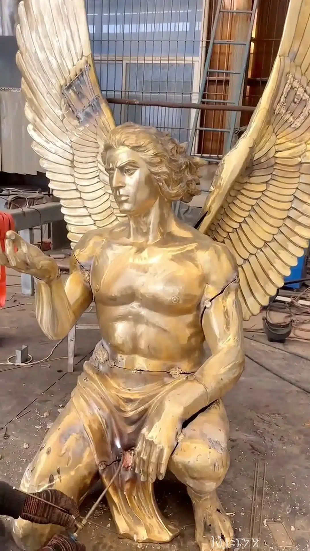 Kneeling Male Angel Statue