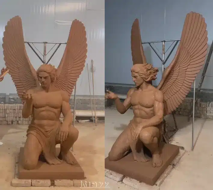 Kneeling Male Angel Statue