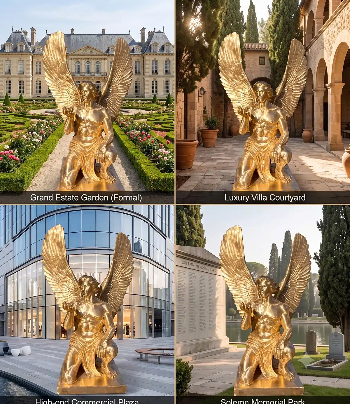 Kneeling Male Angel Statue (7)