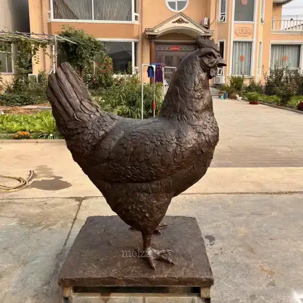 Large Metal Chicken Sculpture (3) Large Metal Chicken Sculpture