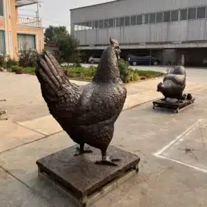 Large Metal Chicken Sculpture (4) Large Metal Chicken Sculpture