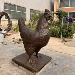 Large Metal Chicken Sculpture (5) Large Metal Chicken Sculpture