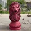 Metal Lion Head Sculpture for Outdoor & Indoor Decor