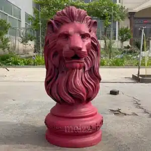 Metal Lion Head Sculpture