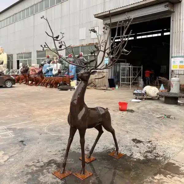 Outdoor Bronze Deer Statues