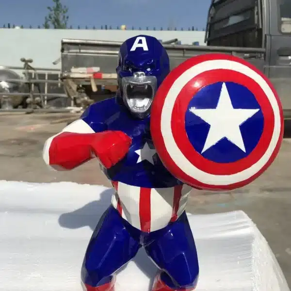 Richard Orlinski-Style Wild Kong Superhero Series Statue (3) Captain America Kong