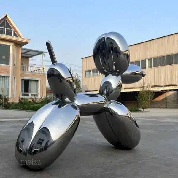 Silver Balloon Dog Sculpture 2 Silver Balloon Dog Sculpture
