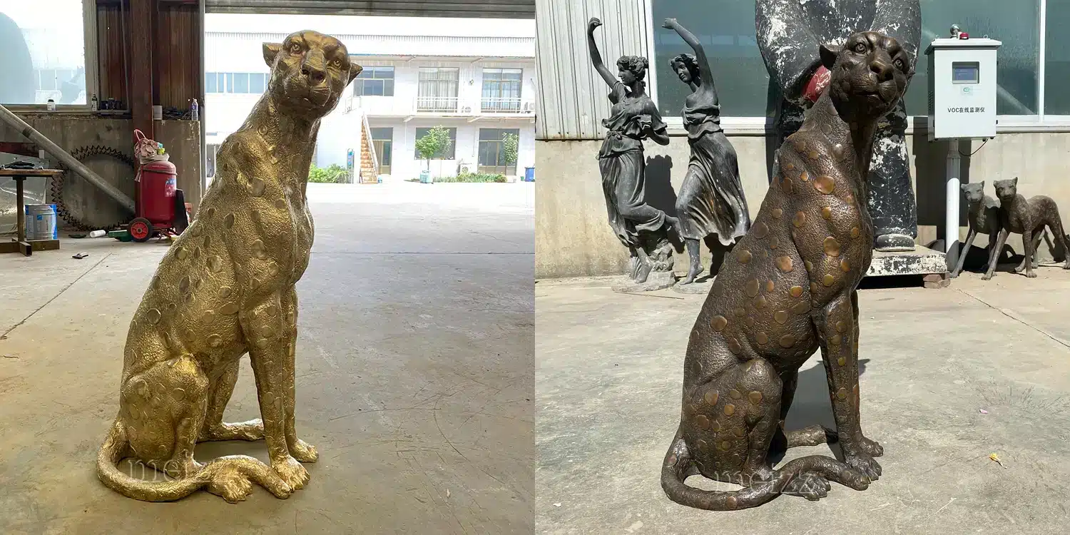 Sitting Leopard Statue