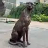 Sitting Leopard Statue – A Powerful Leopard Sculpture with a Calm Presence