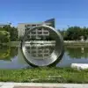 Stainless Steel Ring Sculpture | Custom Modern Metal Art