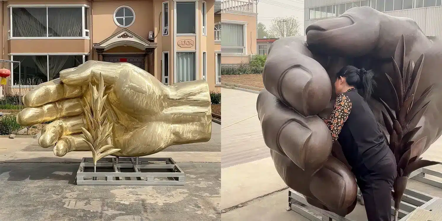 hand garden sculpture