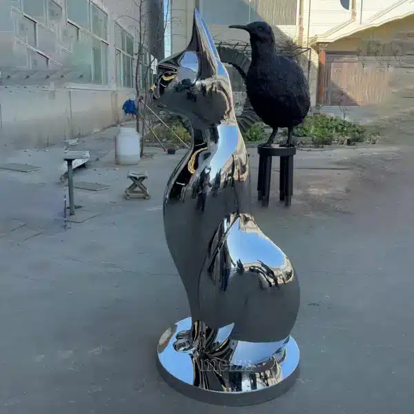 Metal Cat Garden Sculpture
