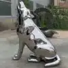 Mirror Wolf Sculpture – Modern Stainless Steel Wolf Statue for Outdoor & Indoor Decoration