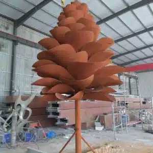 3.5-Meter Metal Pine Cone Sculpture