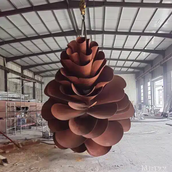 3.5-Meter Metal Pine Cone Sculpture
