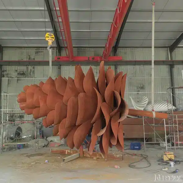 3.5-Meter Metal Pine Cone Sculpture