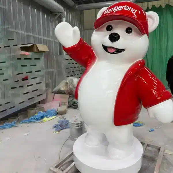 Custom Fiberglass Bear Mascot Statue (1) Custom Fiberglass Bear Mascot Statue