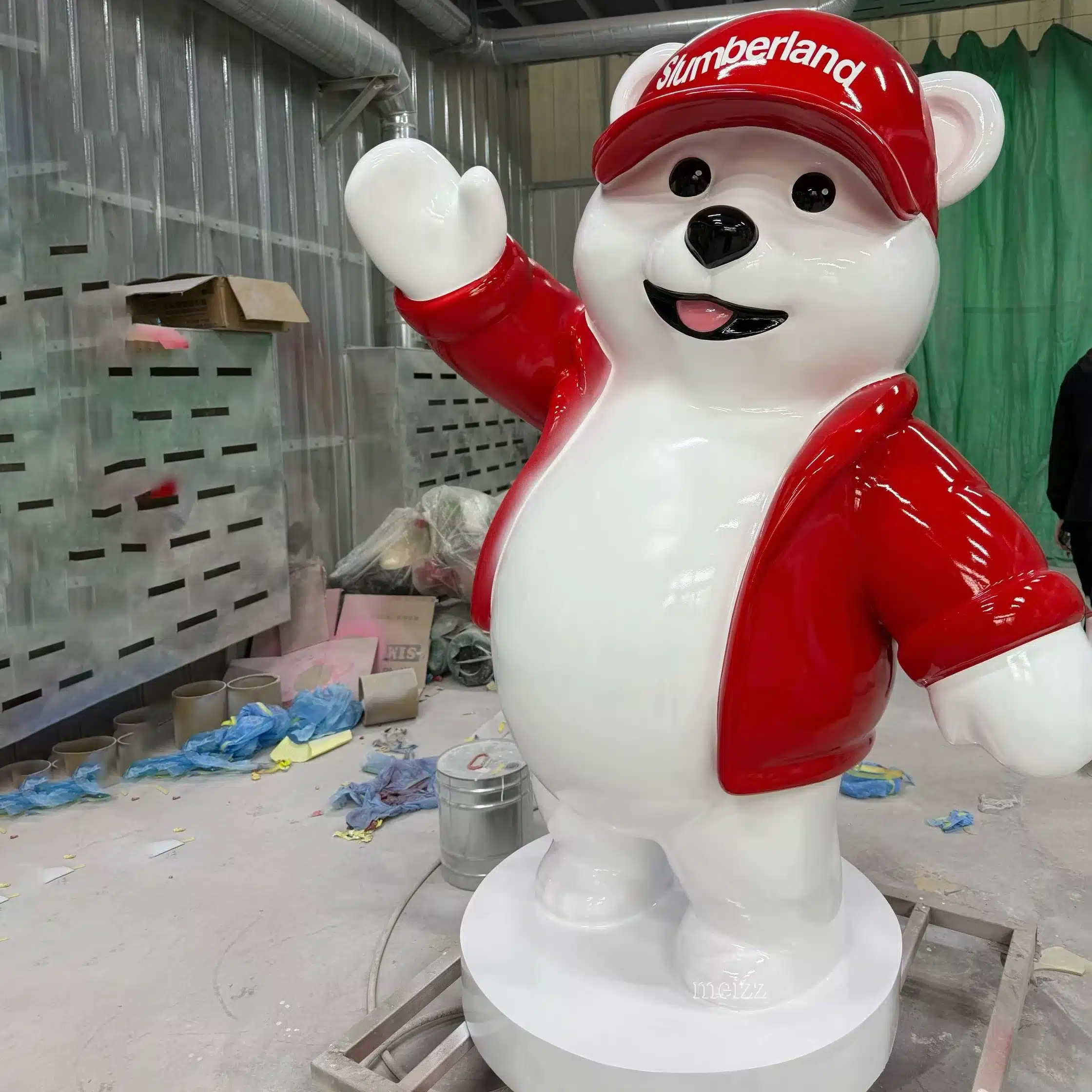 Custom Fiberglass Bear Mascot Statue (1) Custom Fiberglass Bear Mascot Statue