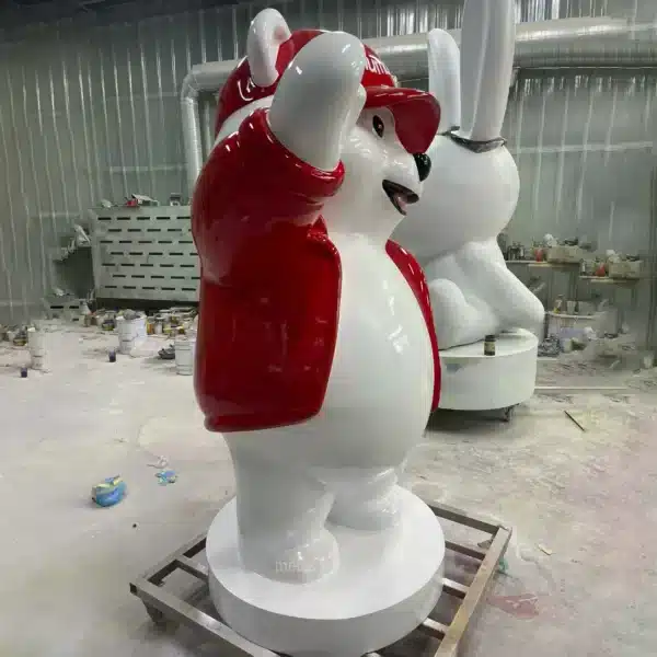 Custom Fiberglass Bear Mascot Statue (2) Custom Fiberglass Bear Mascot Statue