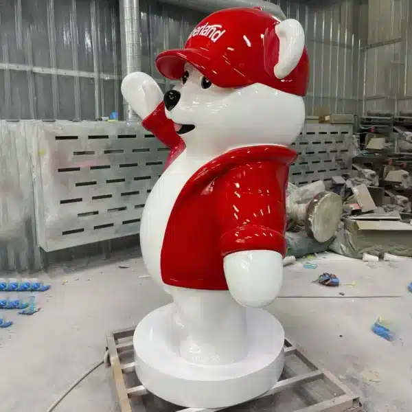 Custom Fiberglass Bear Mascot Statue
