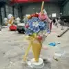 Floral Ice Cream Cone Sculpture