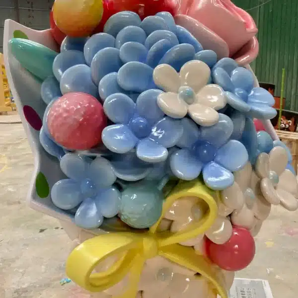 Floral Ice Cream Cone Sculpture