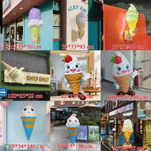 Large Ice Cream Cone Statue