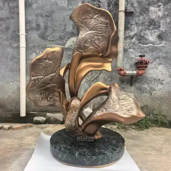 bronze cloud motif sculpture