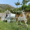 Wire Reindeer Sculpture – Large Lighted Metal Reindeer for Outdoor Christmas Display