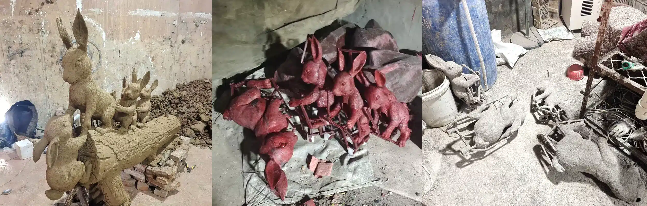 outdoor rabbit statues