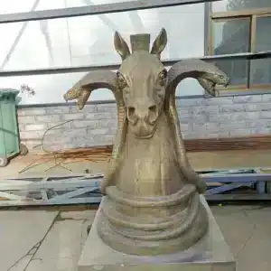 Brass Chess Knight Sculpture