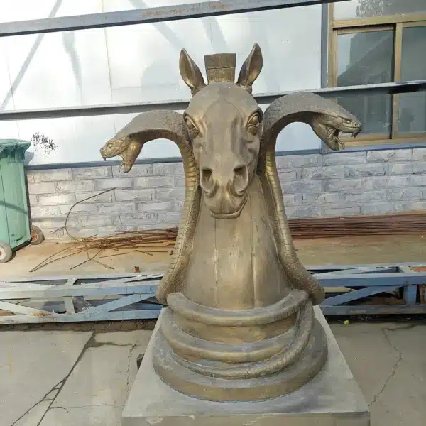 Brass Chess Knight Sculpture